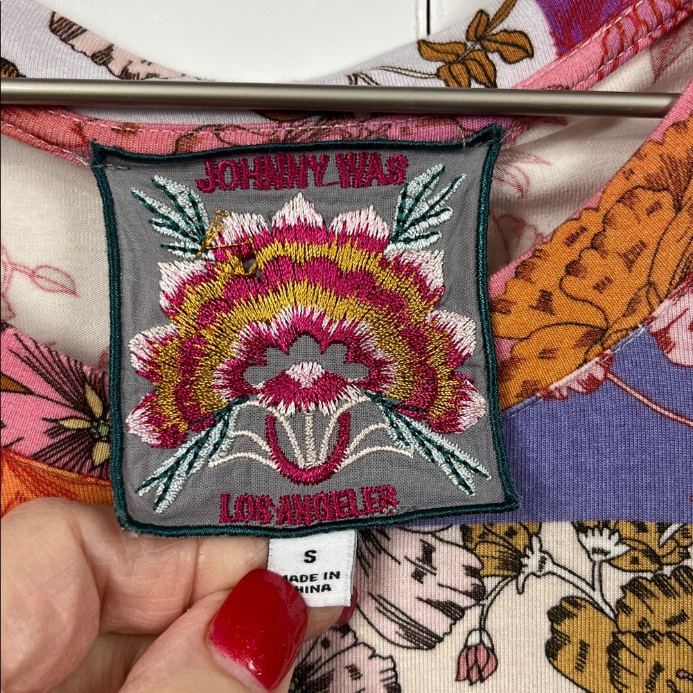 Johnny Was Multicolor Patchwork Tee S Vibrant Col… - image 2